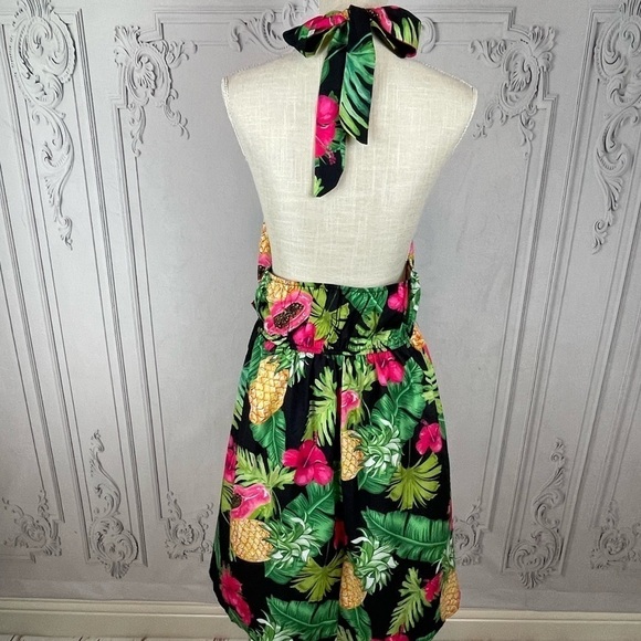 Topical Vacay Backless Halter Top Midi Sundress - Picture 9 of 12